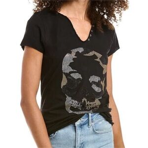 NEW💀ZADIG & VOLTAIRE
Short Sleeve Tunisien Camo Strass Tee $148